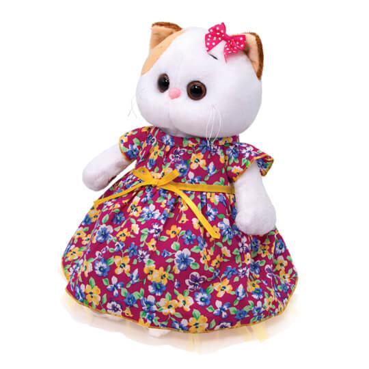 Кошечка Лили в платье с цветочным принтом 27 см