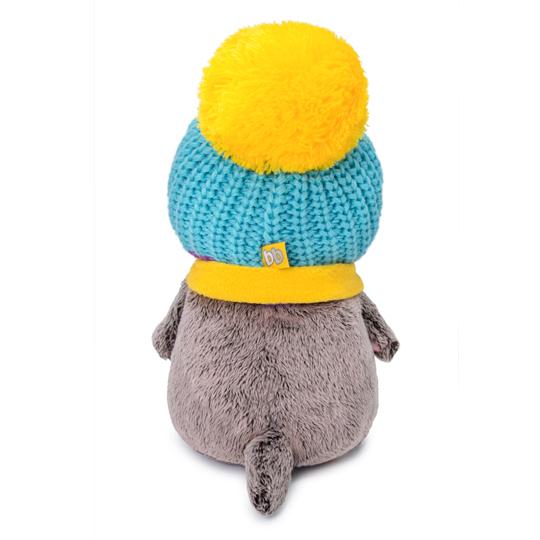 Кот Басик Baby в вязаной шапке 20 см