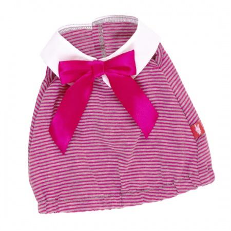 Платье в розовую полоску на Зайку Ми 32 см